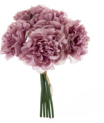  Peónia selyemvirág csokor, 5 szálas, átmérő: 14cm, magasság: 26cm - Lila (AF003-01)
