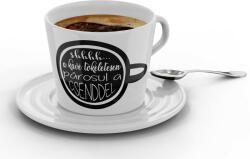  A kávé tökéletesen párosul a csenddel - Kávéscsésze (Ajándék kistányérral) (156555)