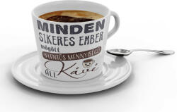  Minden sikeres ember mögött jelentős mennyiségű kávé áll - Kávéscsésze (Ajándék kistányérral) (117144)
