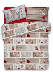 MONDO ITALIA Pamut ágynemű Shabby Love piros Made In Italy