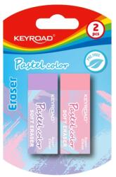Keyroad Radír, PVC mentes 2 db/bliszter Keyroad Pastel Color vegyes színek (KR972036)