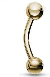  Hajlított szárú piercing, golyó végekkel Arany sz