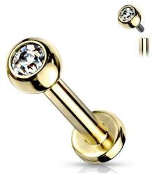  Titán labret Arany színű Átlátszó golyóval