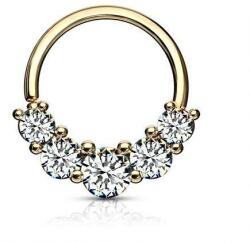  Végtelen karika, kövekkel Arany 8mm