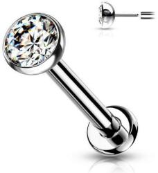  Push-in labret titánból beágyazott kővel Átlátszó6