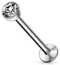 Push-in labret kristályal Ezüst színű 3