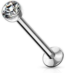 Push-in labret kristályal Ezüst színű 2