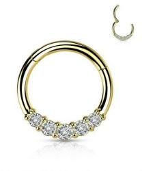  Csuklós karika orvosi acélból öt kövel Arany színű