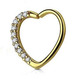  Fülpiercing szív alakú csillogó kövekkel (jobbos)A