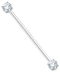  Industrial piercing Ezüst színű, átlátszó kővel