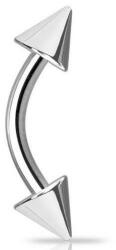  Hajlított piercing ezüst színű, tüskékkel