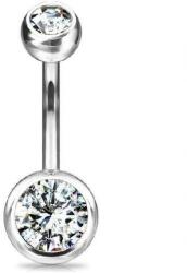  Köldök piercing titánból, Átlátszó kövekkel