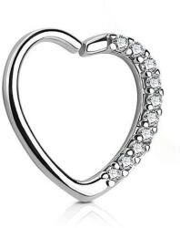  Fülpiercing szív alakú csillogó kövekkel (balos) E