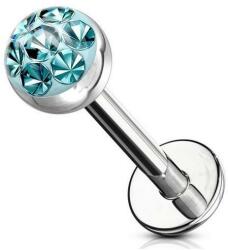  Labret kristály gyöngy dísszel Tűrkíz