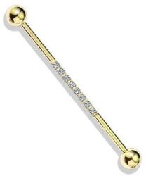  Industrial piercing Arany színű, kősorral