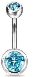  Köldök piercing titánból, Türkiz kövekkel