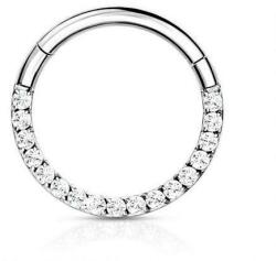  Csuklós karika titánból, kősorral Ezüst színű