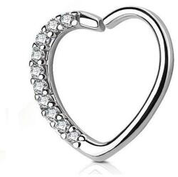  Fülpiercing szív alakú csillogó kövekkel (jobbos)E