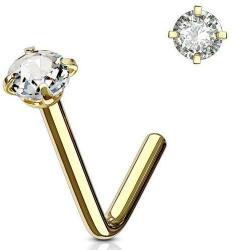 Orr piercing hajlított Arany színű, átlátszó kővel