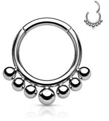  Karika tinból csuklós zárral, kis gyöngyökkel