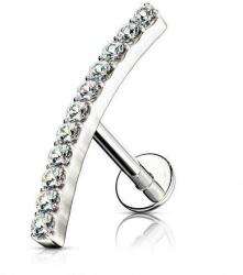  Labret Ezüst színű, Köves dísszel íves 8