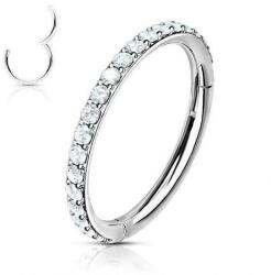  Csuklós karika orvosi acélból kövekkel Ezüst sz. 8