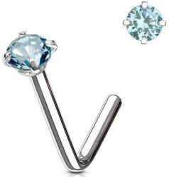  Orr piercing hajlított Ezüst színű, türkiz kővel