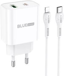 BLUE POWER Incarcator retea cu cablu Lightning BLUE POWER, 20 W, 3 A, 1 x USB Type-A/ 1 x USB Type-C, Alb (323218)