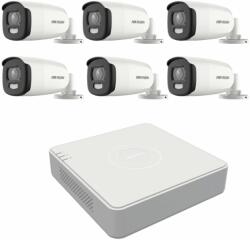 Hikvision Kit de supraveghere Hikvision 6 camere 5MP ColorVu, Color noaptea 40m, DVR cu 8 canale 8MP SafetyGuard Surveillance