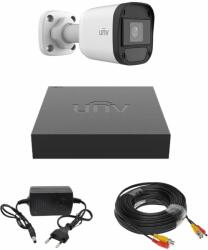 Uniview Kit de supraveghere Uniview cu 1 camera de 2 Megapixeli, Infrarosu 20M, DVR Hibrid cu 4 canale 2MP, Cablu, Sursa alimentare SafetyGuard Surveillance