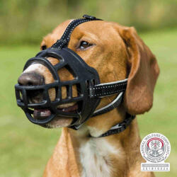 TRIXIE Muzzle Flex botniță de silicon cu curea căptușită cu neopren (M; lungimea botniței pentru frunte: 21 cm, curea de gât: 24 cm de ex. : Terrier irlandez) (17612)