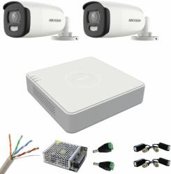 Hikvision Kit de supraveghere Hikvision 2 camere 5MP ColorVu, Color noaptea 40m, DVR cu 4 canale 5MP, accesorii incluse SafetyGuard Surveillance