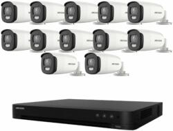 Hikvision Kit de supraveghere Hikvision 12 camere 5MP ColorVu, Color noaptea 40m, DVR cu 16 canale 8MP SafetyGuard Surveillance