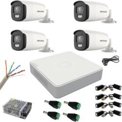 Hikvision Sistem supraveghere Hikvision 4 camere 5MP ColorVu, Color noaptea 40m, DVR cu 4 canale 5MP, accesorii incluse SafetyGuard Surveillance