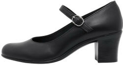 Nicolis Pantofi dama, Nicolis, 124346-Negru, casual, piele naturala, cu toc, negru (Marime: 36)