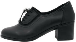 Nicolis Pantofi dama, Nicolis, 124494-Negru, casual, piele naturala, cu toc, negru (Marime: 40)