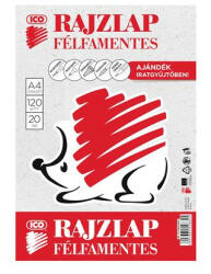 ICO Rajzlap, félfamentes, A4, 120 g/m2, ICO "Süni (COTICRLFFMA4)