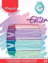 Maped Szövegkiemelõ készlet, 1-5 mm, MAPED "Glitter Fluo Peps", vegyes pasztell színek (4 db) (IMA742046)