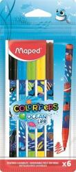 Maped Filctoll készlet, 2 mm, kimosható, MAPED "Color`Peps Ocean Life", 6 különbözõ szín (6 db) (IMA845700)
