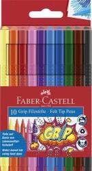 Faber-Castell Filctoll készlet, háromszögletű, FABER-CASTELL "Grip", 10 különbözõ szín (10 db)
