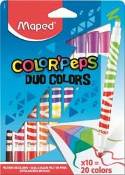 Maped Filctoll készlet, kimosható, MAPED "Color`Peps Duo", 20 különbözõ szín (10 db)