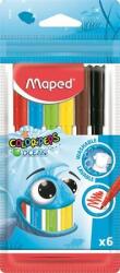 Maped Filctoll készlet, 2 mm, kimosható, MAPED "Color`Peps Ocean", 6 különbözõ szín (6 db) (IMA845723)