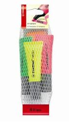 STABILO Szövegkiemelõ készlet, 2-5 mm, STABILO "Neon", 4 különbözõ szín (4 db) (TST7241)