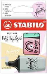 STABILO Szövegkiemelõ készlet, STABILO, "Boss Mini Pastellove", 3 különbözõ szín (3 db)