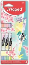 Maped Szövegkiemelõ készlet, 1-5 mm, kétvégű, MAPED "Fluo Peps Duo", 6 különbözõ pasztell szín (3 db) (IMA734128)