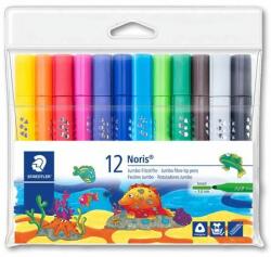 STAEDTLER Filctoll készlet, 3 mm, háromszögletű, kimosható, STAEDTLER "Noris® jumbo 328-B", 12 szín (12 db) (TS328BC12)