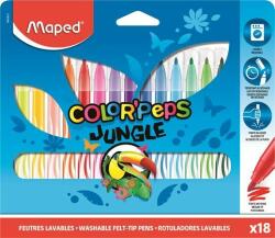 Maped Filctoll készlet, 2, 8 mm, kimosható, MAPED "Color`Peps Jungle", 18 különbözõ szín (18 db) (IMA845421)