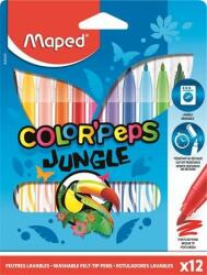 Maped Filctoll készlet, 2, 8 mm, kimosható, MAPED "Color`Peps Jungle", 12 különbözõ szín (12 db)