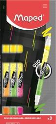 Maped Szövegkiemelõ készlet, 1-5 mm, kétvégű, MAPED "Fluo Peps Duo", vegyes színek (3 db) (IMA734127)