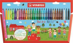 STABILO Filctoll készlet, 0, 7 mm, STABILO "Trio A-Z", 30 különbözõ szín (30 db) (TST37830)